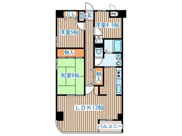 スカイコ－ト上杉の物件間取画像